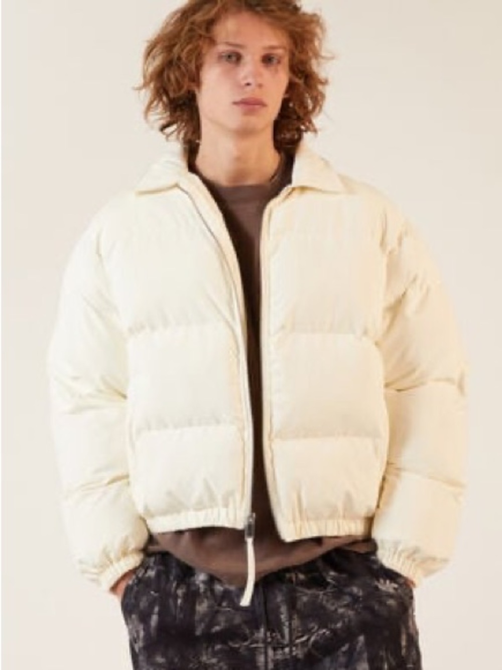 Pacsun Mens Cream Puffer - medium coaches jacked